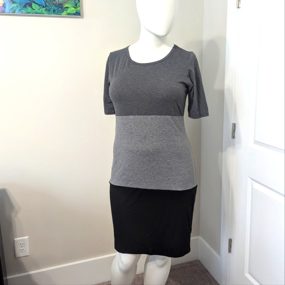 NWOT - Lularoe Julia Grey/Black Colorblock Dress Size XL